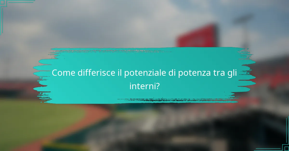 Come differisce il potenziale di potenza tra gli interni?