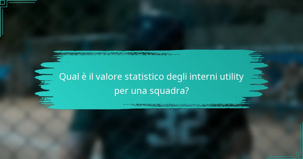 Qual è il valore statistico degli interni utility per una squadra?