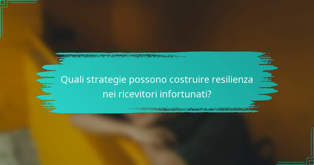 Quali strategie possono costruire resilienza nei ricevitori infortunati?